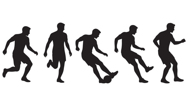 Silhouette sequence of a person running and falling down