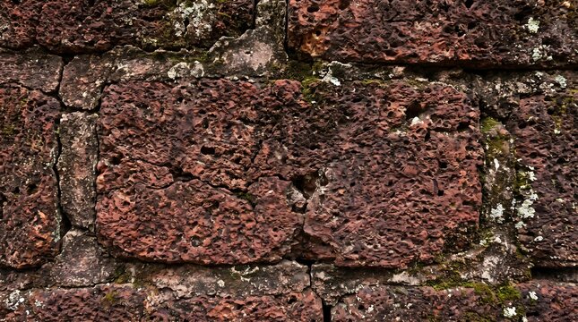 Ancient laterite stone wall texture background