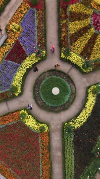 Top-down View of the Garden of Santa Barbara, Braga, Portugal