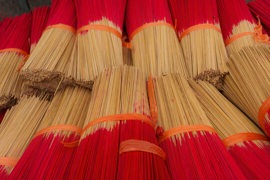 Natural bamboo sticks for incense production
