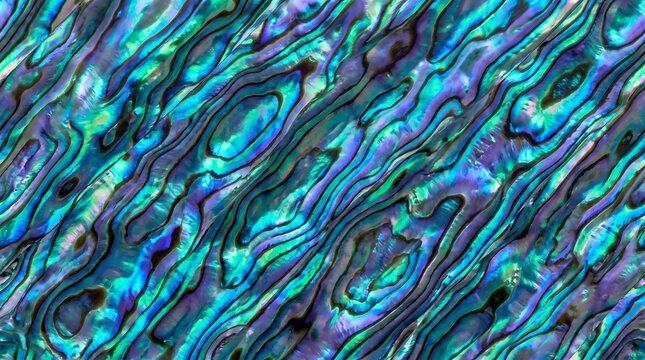 Abalone shell texture with iridescent colors and waves