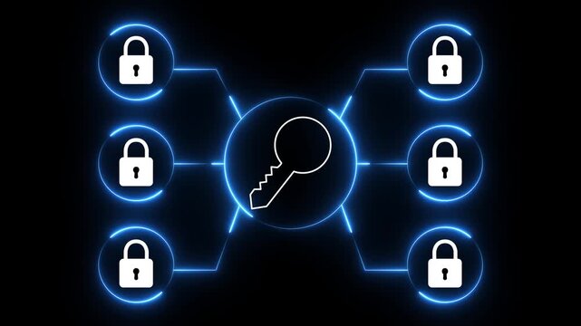 Passkeys and secure password less authentication technologies concept on the transparent background. Motion graphics. animation