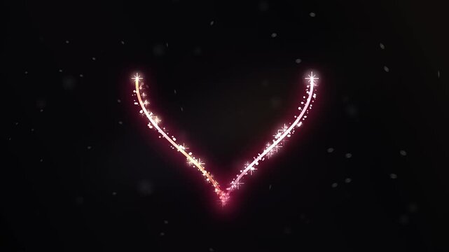 Crimson Spiral Heartburst with Golden and Silver Sparkling Trails