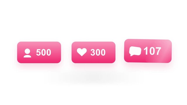 Social Media Pulse Burst Animated Followers, Likes and Comments Counter
