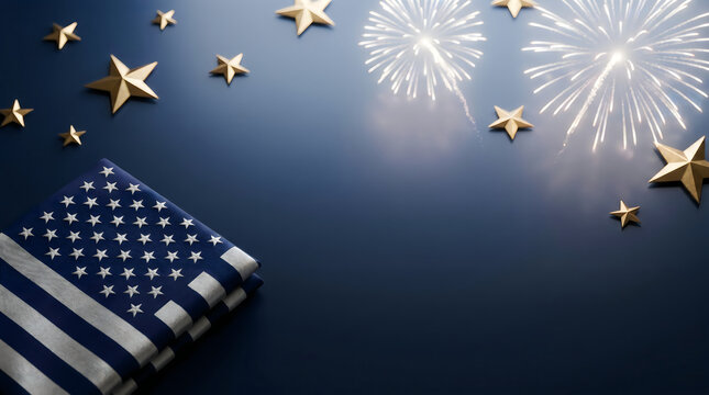 Labor_da patriotic display american flag stars and fireworks for national holiday celebrations