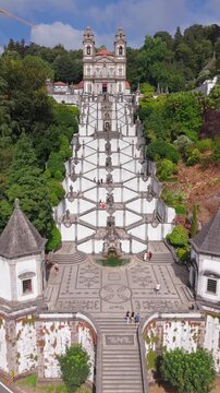 Establishing Shot of Santuario do Bom Jesus do Monte, Braga, Portugal