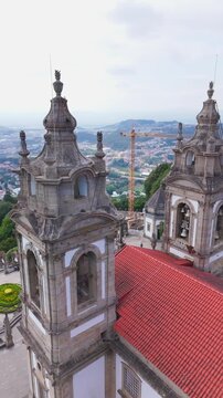 Aerial View of Santuario do Bom Jesus do Monte, Braga, Portugal