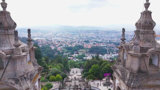 Aerial View of Santuario do Bom Jesus do Monte, Braga, Portugal
