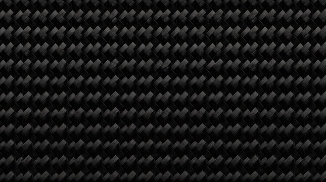 Glossy black carbon fiber texture background with weave pattern
