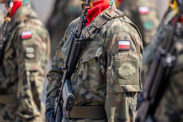 Żołnierze wojska polskiego na apelu uroczystym. © FotoDax