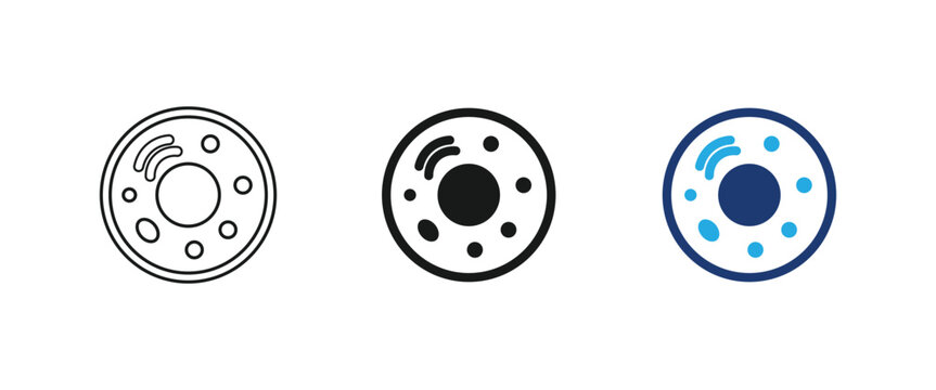 Human cell icon, biological organism symbol, microbiology laboratory research. vector illustration