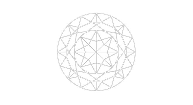 Diamond Brilliant Cut Geometric Outline Illustration