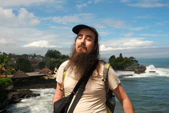 Traveler at Tanah Lot