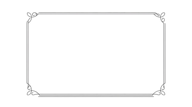 Elegant floral corner border frame. Decorative vintage flourish design for wedding cards.