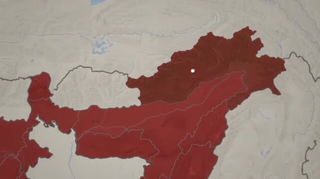 Map highlight of arunachal pradesh in northeast india with geography