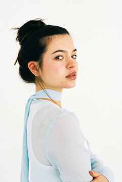 Woman looking back 