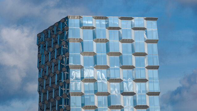Modern Geometric Glass Office Facade