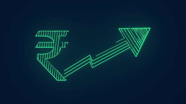 indian rupee currency appreciation growth animation