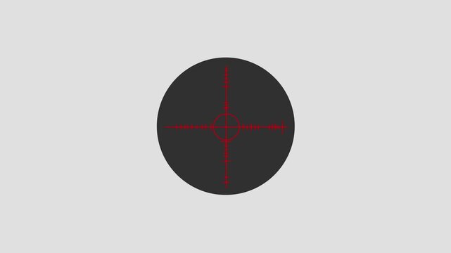 Digital sniper scope overlay with red reticle targeting system