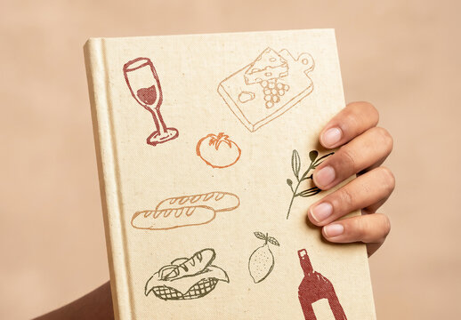 Notebook Cover Held in Hands Mockup
