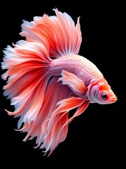 Fototapeta premium Beautiful Betta fish with flowing fins and intricate scales in an artistic display