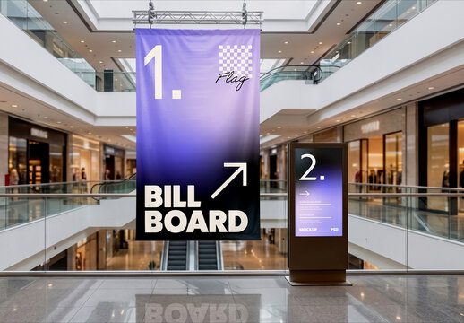 Mall Banner and Digital Sign Mockup