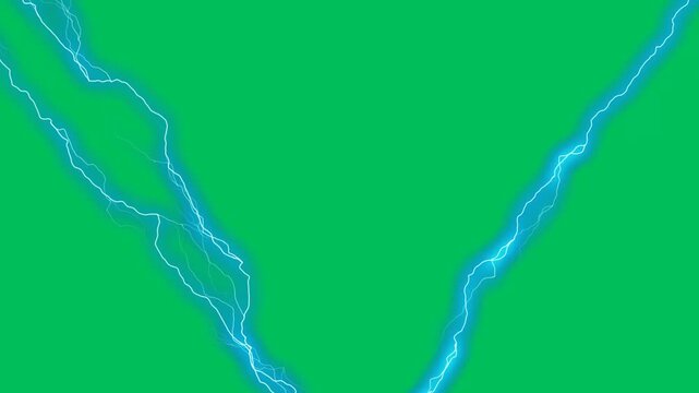 Dramatic Electric Thunder Bolt and Lightning Strike Effect with Green Screen.