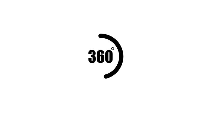 360 Degree View Rotation Circular Arc Arrow Symbol Icon Motion Graphic Element