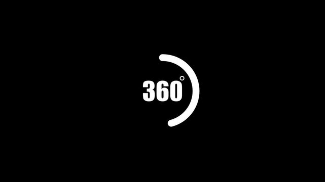 360 Degree View Rotation Circular Arc Arrow Symbol Icon Motion Graphic Element