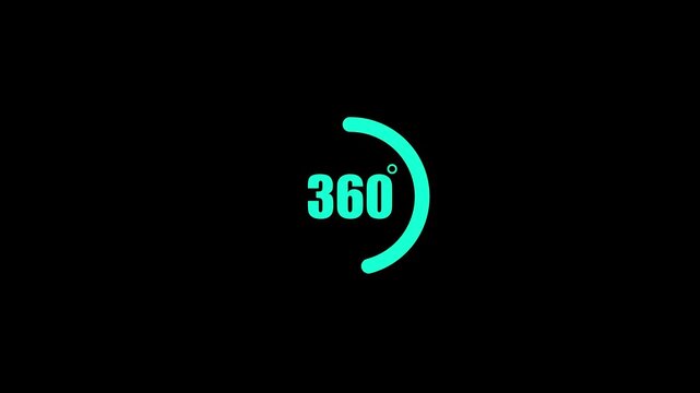 360 Degree View Rotation Circular Arc Arrow Symbol Icon Motion Graphic Element
