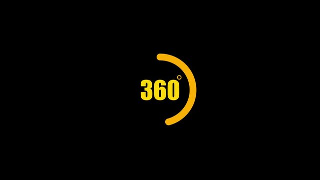 360 Degree View Rotation Circular Arc Arrow Symbol Icon Motion Graphic Element