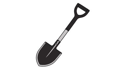 Black shovel with D handle isolated on white background © Artstock