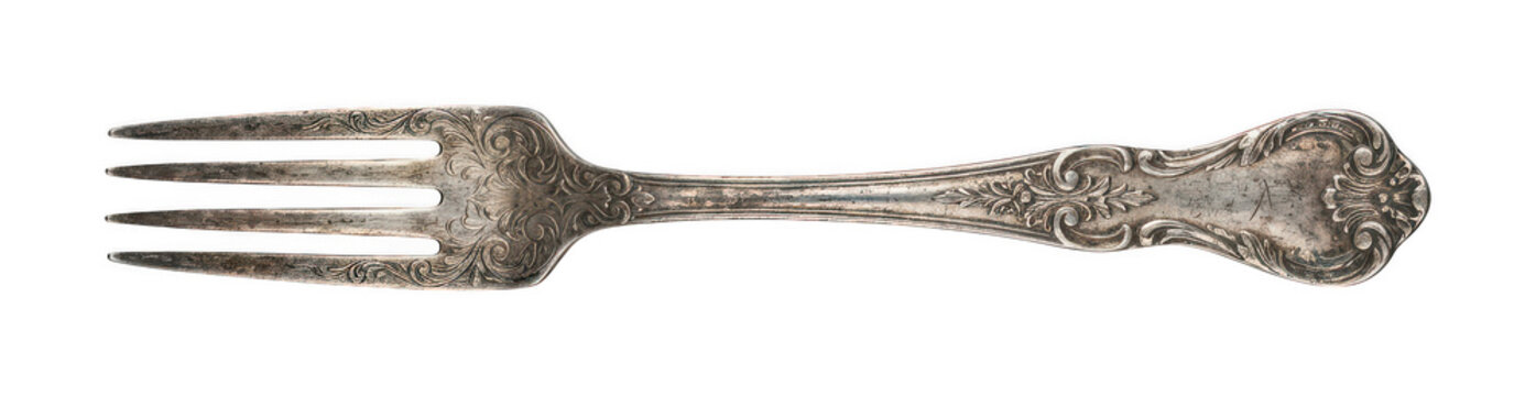 Ornate silver fork png Antique silver fork png Elegant silver fork png Vintage silver fork png isolated transparent background image