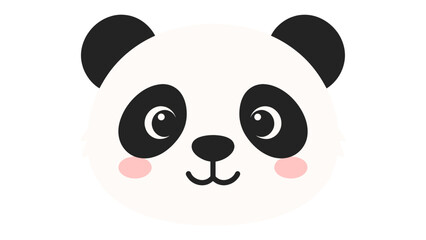 Cute panda face cartoon vector isolated on white background © Artstock