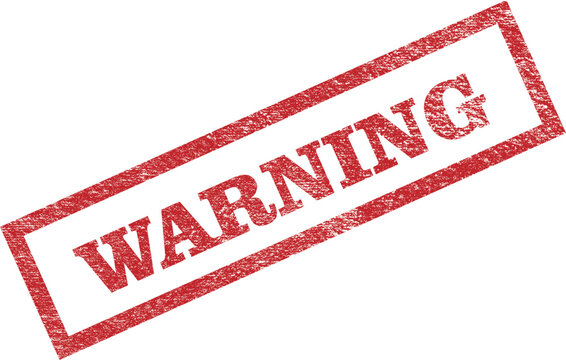 Warning red rubber stamp in grunge effect

