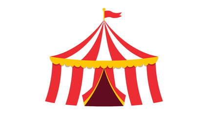 Red and white circus tent vector illustration on white background © Artstock