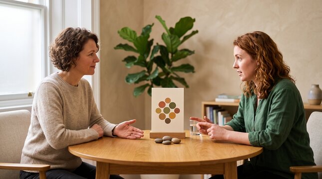 Therapist supports a paced abstract anxiety exercise