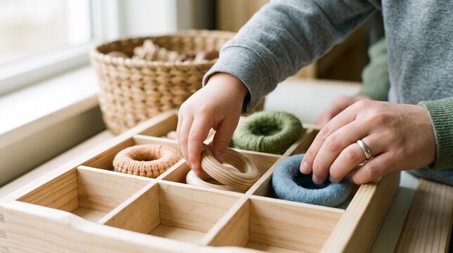 Tactile sorting activity for early sensory development