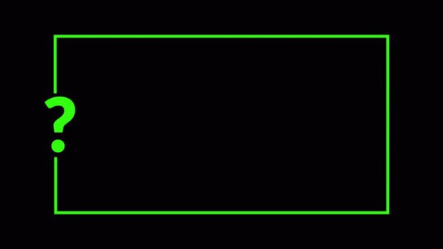 Question mark sign animation quiz trivia game competition question mark frame for quizzes on transparent background in 4k animation with alpha channel.