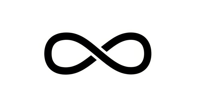 Black Infinity Symbol Icon Isolated on White Background for Graphic Design and Web Use