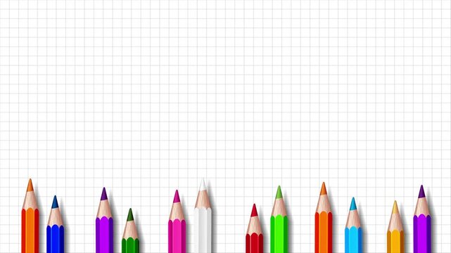 Back to School Animated Background, Colorful Education Motion Graphics with School Supplies Loop