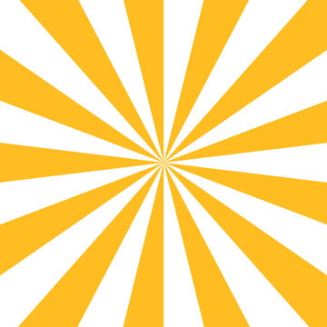 Vibrant yellow and white sunburst pattern background. Sunburst sunshine wavy stripes yellow color background design. Burst sunrise sunbeam element spiral striped sunray template.  Candy geometric radi
