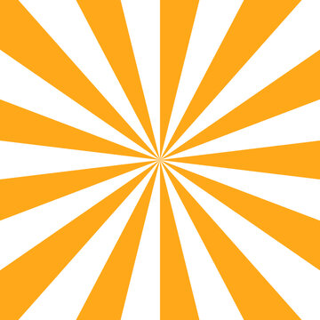 Vibrant yellow and white sunburst pattern background. Sunburst sunshine wavy stripes yellow color background design. Burst sunrise sunbeam element spiral striped sunray template.  Candy geometric radi