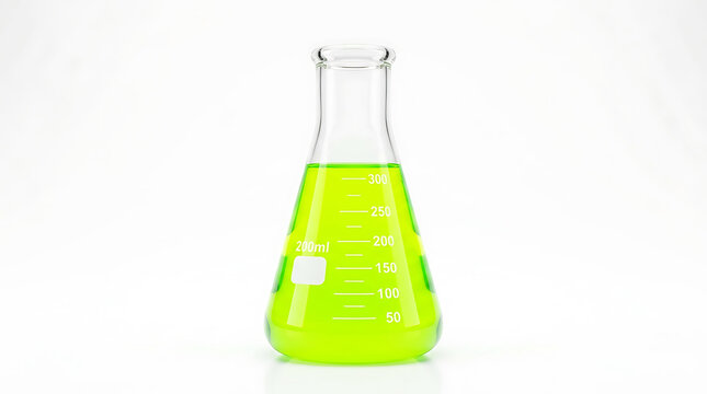 Erlenmeyer flask silhouette with green liquid