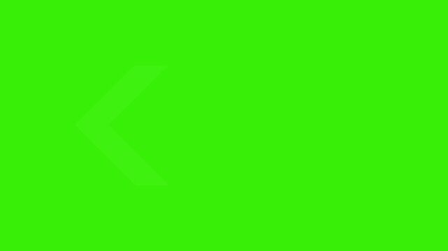 Animated traffic directional arrows sign. Left arrow for road direction. Animated arrows for the overlay video layer