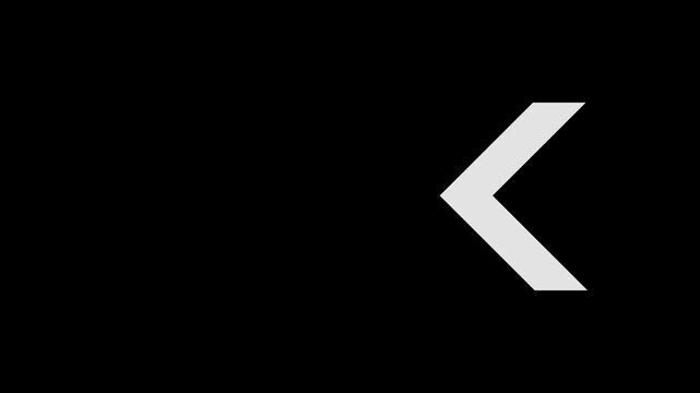 Animated traffic directional arrows sign. Left arrow for road direction. Animated white arrows for the overlay video layer