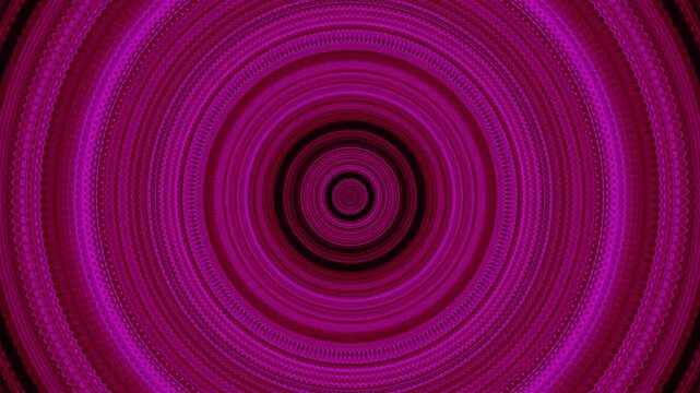 Vibrant purple rings pulse with hypnotic energy. Circular patterns radiate outward, mesmerizing