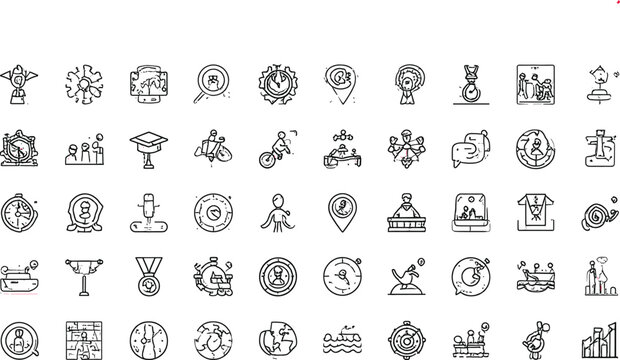  Computer Hardware and Electronic Cable Connection Line Art Icon Bundle Featuring USB Plugs Microchips Wires Adapter Connectors and Digital Technology Vector Design Elements