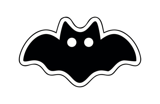 Minimalist bat graphic silhouette icon with halloween silhouette creature minimalist stencils
