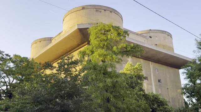 Arenbergpark Flak Tower Anti Aircraft Gun Tower in Vienna Austria